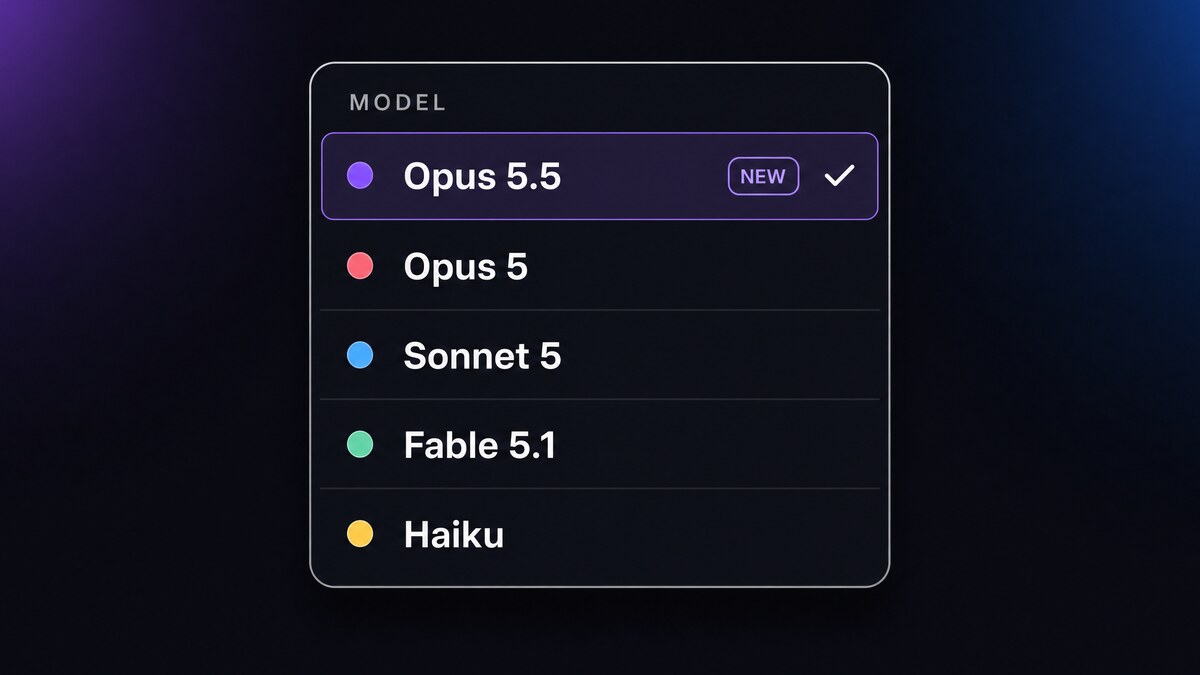Claude Opus 5.5 shown as the selected model in the CRHQ model picker.