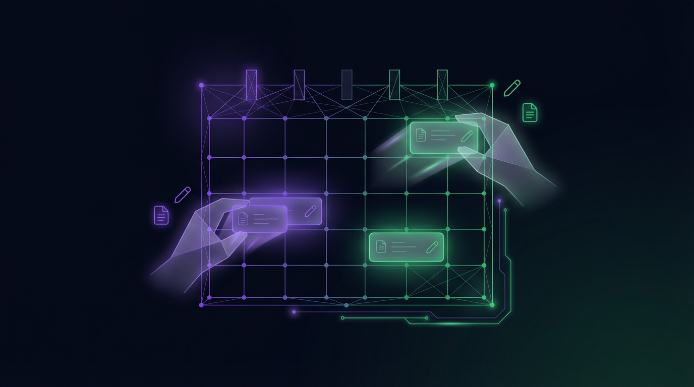 AI agent managing a content calendar — planning SEO-optimized articles, scheduling publication, and aligning content with keyword research