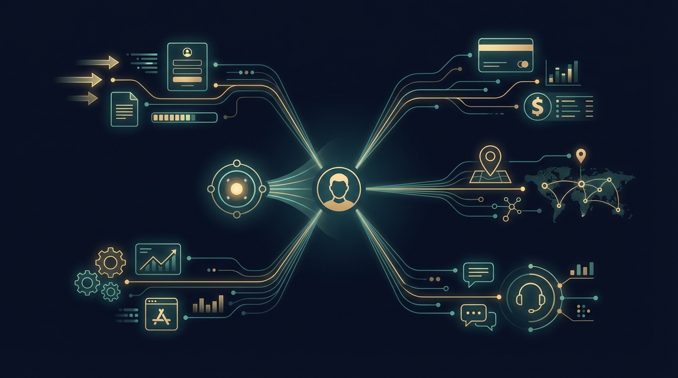 AI agent building a complete customer profile — registration journey, geolocation, payment history, product usage, all from production database and Stripe