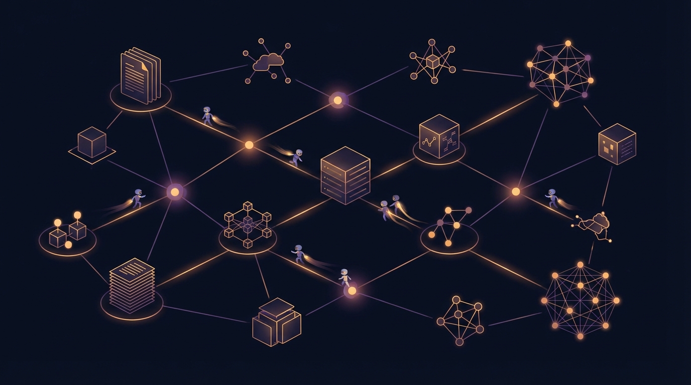 AI agents conducting multi-session deep research — reviewing thousands of sources, delegating across agents, and synthesizing findings