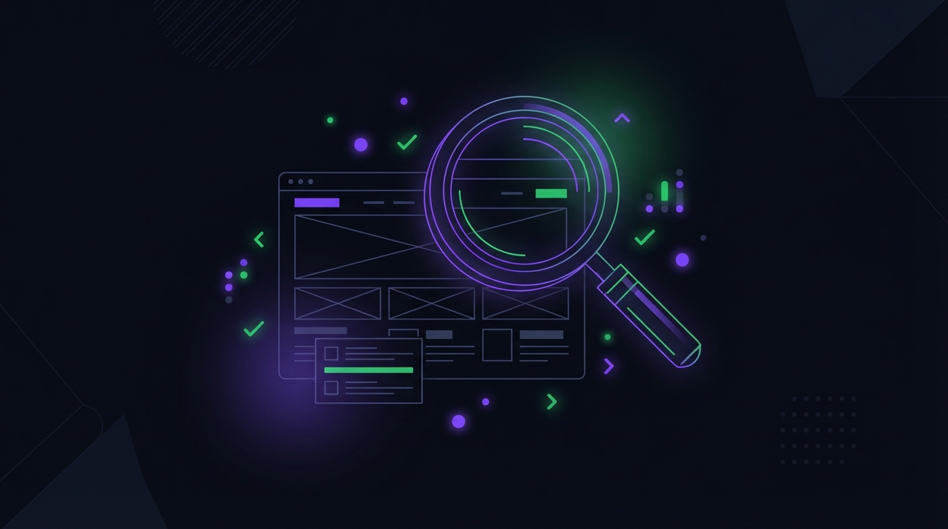 AI agent performing a comprehensive technical SEO audit — analyzing meta tags, Core Web Vitals, and site structure automatically